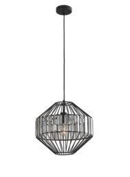 OPIUM Wire Frame Pendant Ceiling Light Black 3.5x36.4cm - thumbnail 1