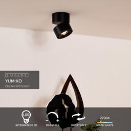Yumiko Modern Surface Mounted Ceiling Spotlight - Ø 7,8cm - LED Dim. - 1x8W 2700K - Black - thumbnail 2