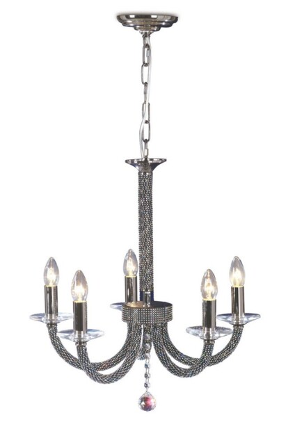 Elena Ceiling Pendant Chandelier 5 Light Black Chrome, Crystal - image 1