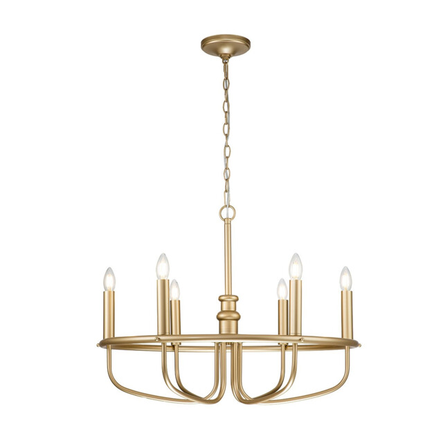 Capitol Hill 6 Light Multi Arm Pendant Ceiling Light, Painted Natural Brass