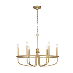 Capitol Hill 6 Light Multi Arm Pendant Ceiling Light, Painted Natural Brass - thumbnail 1