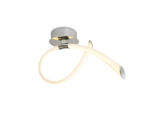 Armonia Semi Flush Ceiling Small Loop, 18W LED, 3000K, 1350lm, Polished Chrome, Frosted Acrylic - image 1