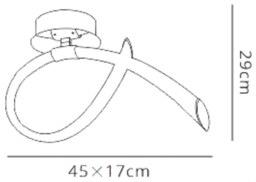 Armonia Semi Flush Ceiling Small Loop, 18W LED, 3000K, 1350lm, Polished Chrome, Frosted Acrylic - thumbnail 2