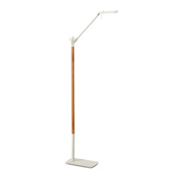 Phuket Floor Lamp 1 Light 7W LED 3000K, 600lm, Touch Dimmer, Matt White / Beech, 3yrs Warranty