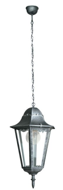 FIRENZE Outdoor Pendant Ceiling Light Black, Silver, IP44 21cm - image 1