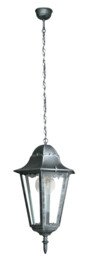 FIRENZE Outdoor Pendant Ceiling Light Black, Silver, IP44 21cm