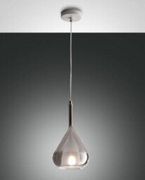 Lila Dome Pendant Ceiling Lights Transparent Grey Glass, E27