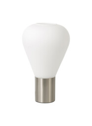 Corinth Narrow Table Lamp, 1 x E27, Satin Nickel, Opal Glass - thumbnail 5