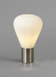 Corinth Narrow Table Lamp, 1 x E27, Satin Nickel, Opal Glass - thumbnail 3
