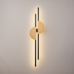 Skyline II Modern Integrated LED Wall Lamp Black 4000K 700lm Brass Shade - thumbnail 3