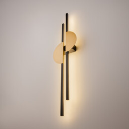 Skyline II Modern Integrated LED Wall Lamp Black 4000K 700lm Brass Shade - thumbnail 2