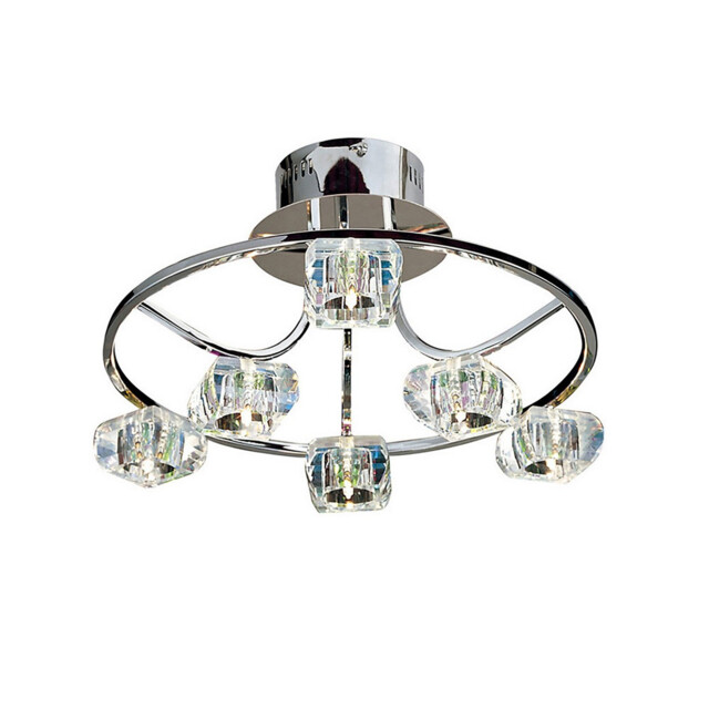 Polana Semi Flush Round 6 Light G4 Polished Chrome, NOT LED/CFL Compatible - image 1