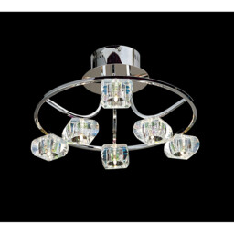 Polana Semi Flush Round 6 Light G4 Polished Chrome, NOT LED/CFL Compatible - thumbnail 2