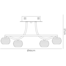 Polana Semi Flush Round 6 Light G4 Polished Chrome, NOT LED/CFL Compatible - thumbnail 5