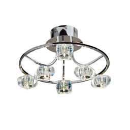 Polana Semi Flush Round 6 Light G4 Polished Chrome, NOT LED/CFL Compatible - thumbnail 1