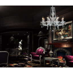 Gabrielle Chandelier Acrylic Sconce & Glass Crystal Droplets 8 Light E14 Polished Chrome Finish - thumbnail 3