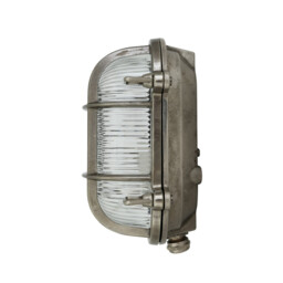 Ruben Outdoor Small Oval Bulkhead, Antique Silver, IP54 - thumbnail 3