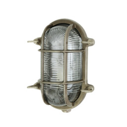 Ruben Outdoor Small Oval Bulkhead, Antique Silver, IP54 - thumbnail 2