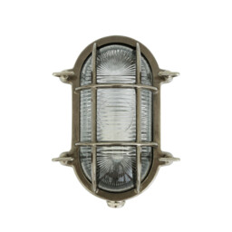 Ruben Outdoor Small Oval Bulkhead, Antique Silver, IP54 - thumbnail 1