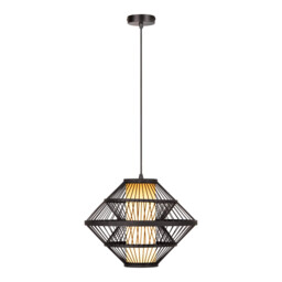 Lucide PASQUINO - Pendant light - Ø 40 cm - 1xE27 - Black - Essential - thumbnail 1