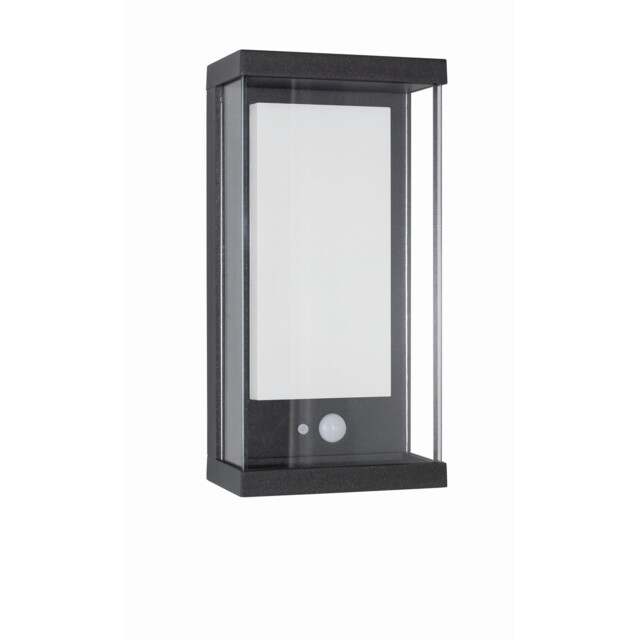 Bay Outdoor Motion Sensor Wall Lamp Anthracite Aluminium Glass, LED 1.5W 152Lm 3000K IP65 Solar / Switched - image 1
