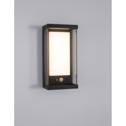 Bay Outdoor Motion Sensor Wall Lamp Anthracite Aluminium Glass, LED 1.5W 152Lm 3000K IP65 Solar / Switched - thumbnail 5