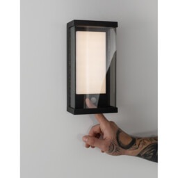 Bay Outdoor Motion Sensor Wall Lamp Anthracite Aluminium Glass, LED 1.5W 152Lm 3000K IP65 Solar / Switched - thumbnail 3