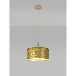 Baymont Antique Brass 3 Light E27 Single Pendant With 40cm x 18cm Gold Leaf Shade - thumbnail 2