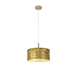 Baymont Antique Brass 3 Light E27 Single Pendant With 40cm x 18cm Gold Leaf Shade - thumbnail 5