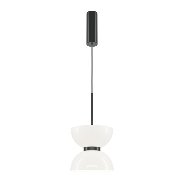 Kyoto Modern Slim Pendant Ceiling Light Black 3000K 1300lm White Shade - image 1