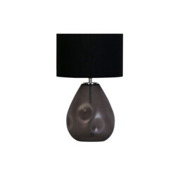 Devon Table Lamp, Black Punched Glass with Black Linen - thumbnail 2