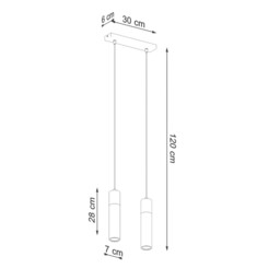 Zane Bar Pendant Ceiling Light Concrete Grey, Natural Wood, 30cm - thumbnail 5