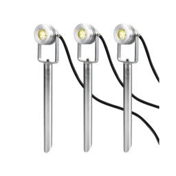 Spennymoor Starter kit including 3 x 12V Spotlights, 3 x Spikes, 6m cable & 12V Transformer, IP54