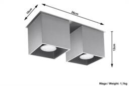 Quad 2 Light Suface Mounted Downlight Grey, GU10 - thumbnail 5