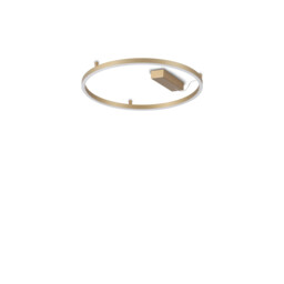 Oracle Slim 50cm Non Dim 3000K Round Integrated LED Semi Flush Ceiling Light Brass 3250lm