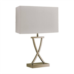 Club 1 Light Table Lamp Antique Brass, Cream Shade, E14