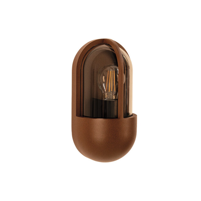 Orvel Outdoor Bulkheads Wall Lamp Dark Brown 1x E27 IP65 - image 1