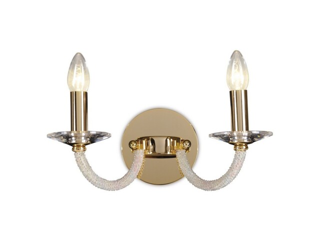Elena Wall Lamp Switched 2 Candle Light Gold, Crystal - image 1