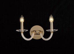 Elena Wall Lamp Switched 2 Candle Light Gold, Crystal - thumbnail 2