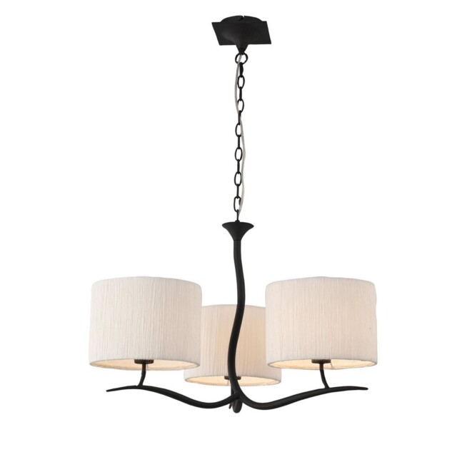 Eve Ceiling Pendant 3 Light E27, Anthracite with White Round Shades - image 1