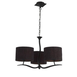 Eve Ceiling Pendant 3 Light E27, Anthracite with White Round Shades - thumbnail 3