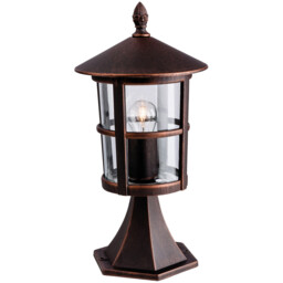 Stratford 1 Light Outdoor Lantern Pillar Bronze IP44, E27
