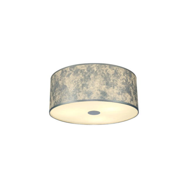 Baymont Polished Chrome 3 Light E27 Drop Flush With 50cm x 20cm Silver Leaf Shade - image 1
