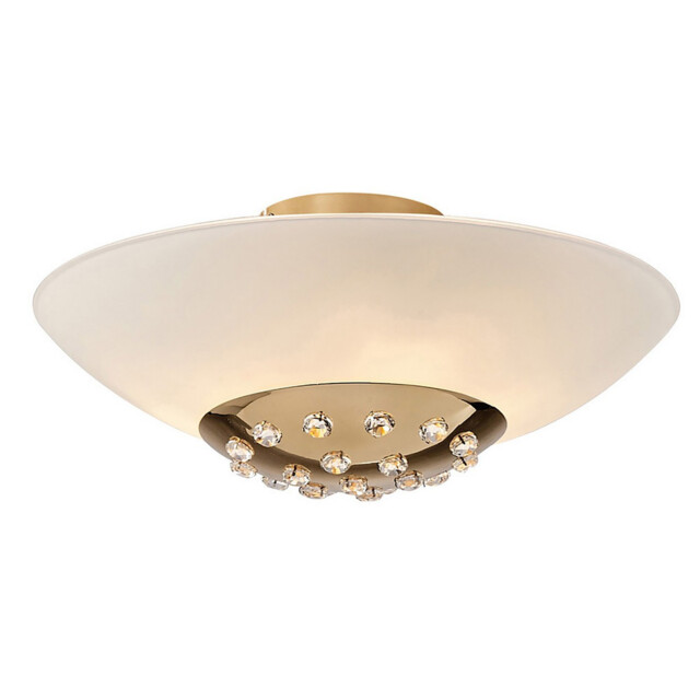 Amada Flush Ceiling 6 Light G9, French Gold/Opal White Glass - image 1