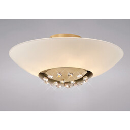 Amada Flush Ceiling 6 Light G9, French Gold/Opal White Glass - thumbnail 2