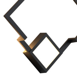 Boutique Square Wall Lamp, Dimmable, 18W LED, 3000K, 1150lm, Black, 3yrs Warranty - thumbnail 3