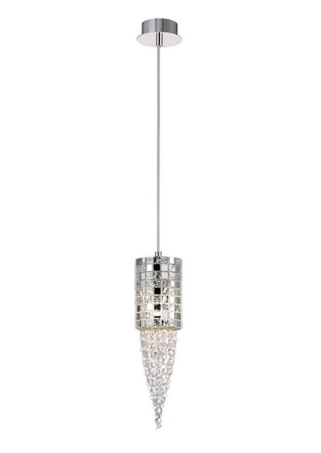 Camden Ceiling Pendant 1 Light G9 Polished Chrome, Mosaic Glass, Crystal - image 1
