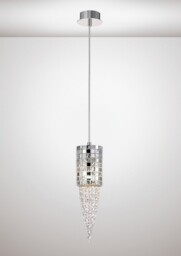 Camden Ceiling Pendant 1 Light G9 Polished Chrome, Mosaic Glass, Crystal - thumbnail 2