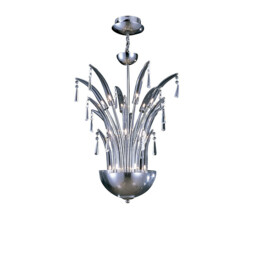 Jasper Pendant Round 18 Light G4 Polished Chrome/Crystal, NOT LED/CFL Compatible - thumbnail 1