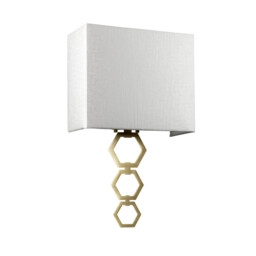 Ria Medium 1 Light Wall Light, Aged Brass, Ivory Faux Silk Shade - thumbnail 2